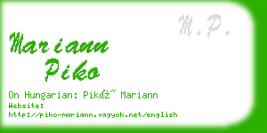 mariann piko business card